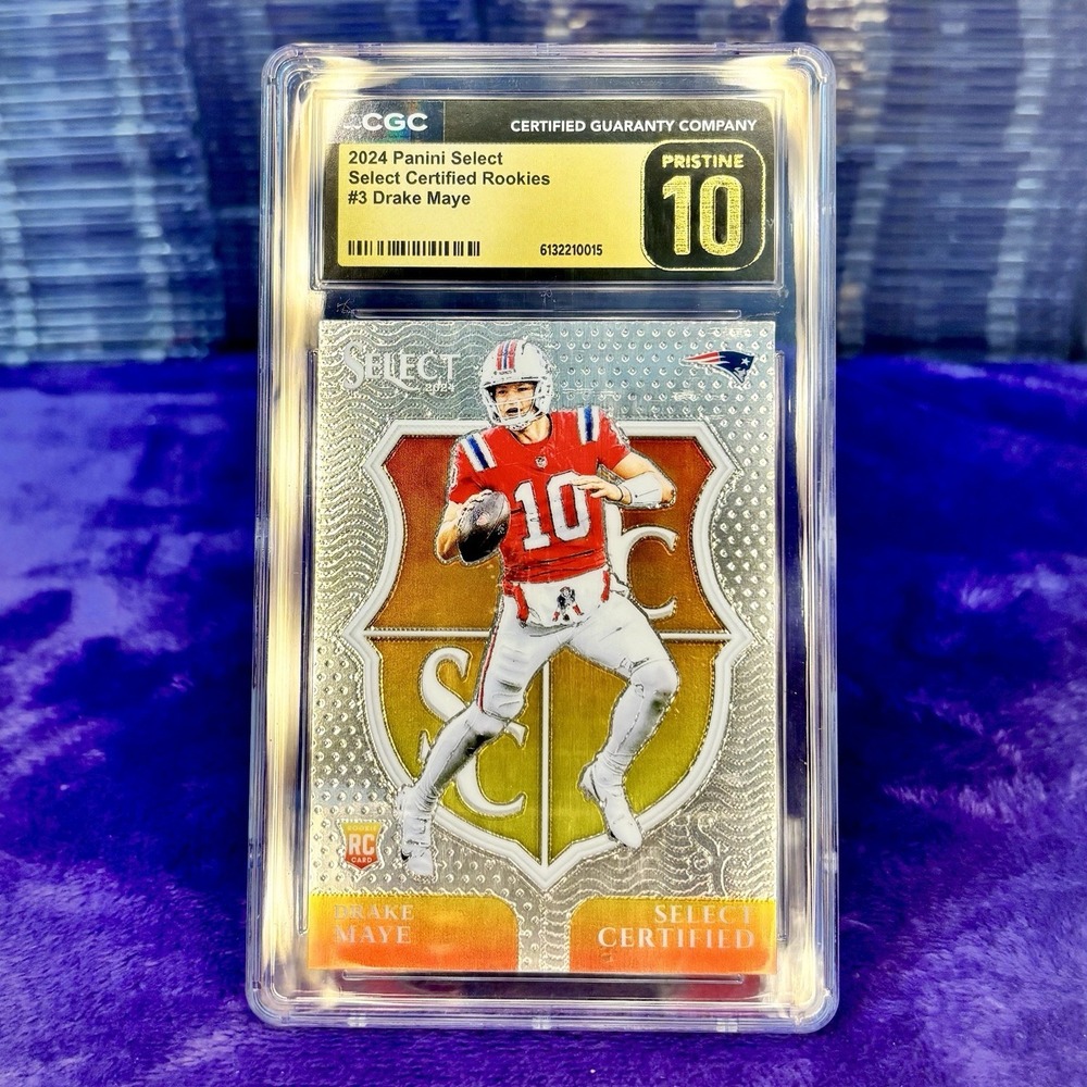 Drake Maye 2024 Panini Select Certified Rookies 3 Black Label PRISTINE CGC 10 💎